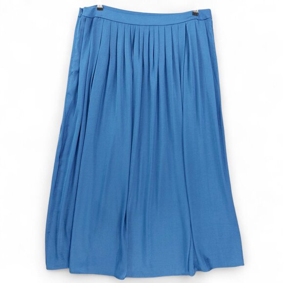 Chicos Skirt Sz 3 US16 Blue Pleated Maxi Flowy Lightweight Dressy Wear to Work - Picture 2 of 12